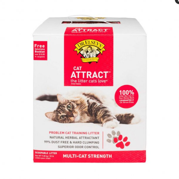 Dr. Elsey's Cat Attract Scoopable Cat Litter, 20 lb Bag - Clumping Clay with Herbal Attractant
