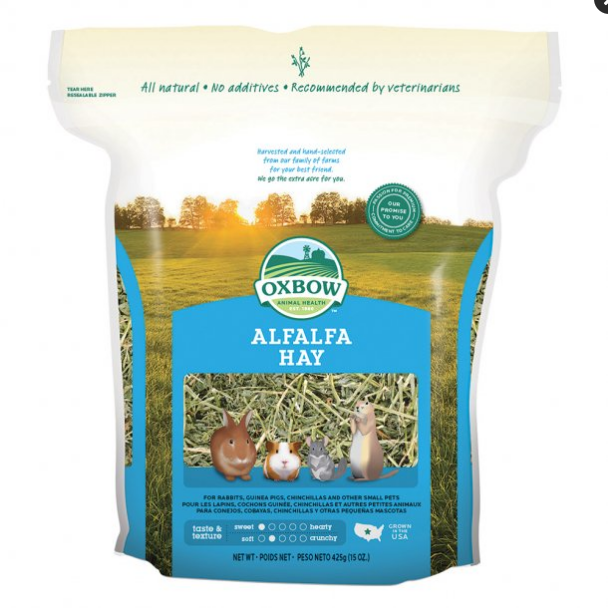 Oxbow Alfalfa Hay - 15 oz - for Rabbits, Guinea Pigs, and Small Pets