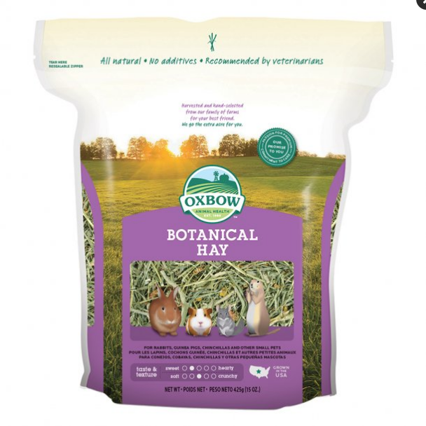 Oxbow Botanical Hay - Western Timothy with Herbs, 15 oz Bag - Small Pet Food