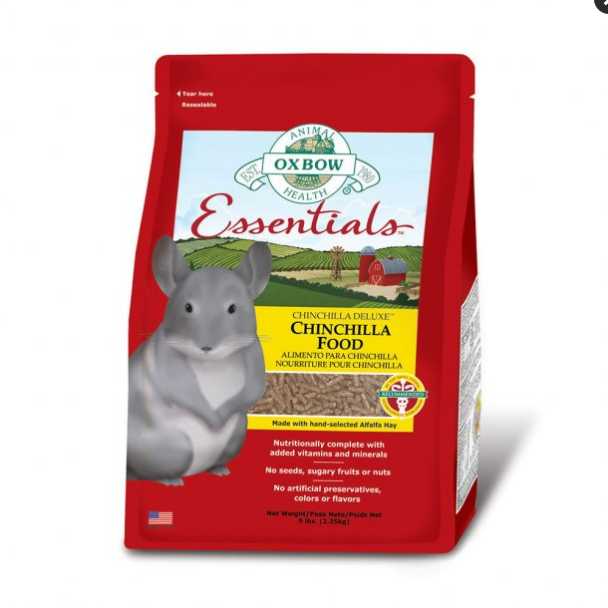 Oxbow Essentials Chinchilla Food - 10 lb Bag - Complete & Balanced Nutrition for Chinchillas