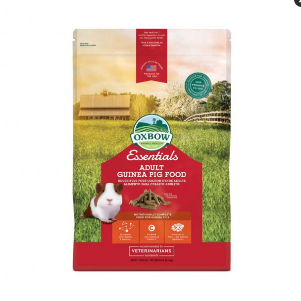 Oxbow Essentials Adult Guinea Pig Food - 10 lb Bag - High Fiber Timothy Hay Pellets