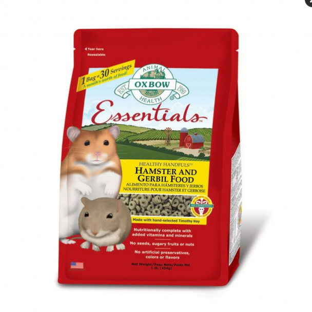 Oxbow Essentials Hamster & Gerbil Food - 1 lb Bag
