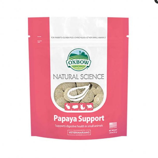 Oxbow Natural Science Papaya Support - Digestive Supplement for Small Animals - 1.16 oz (60 ct)