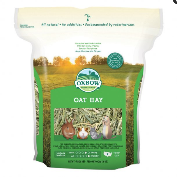 Oxbow Oat Hay - 15 oz - Small Animal Food for Rabbits, Guinea Pigs, and Hamsters