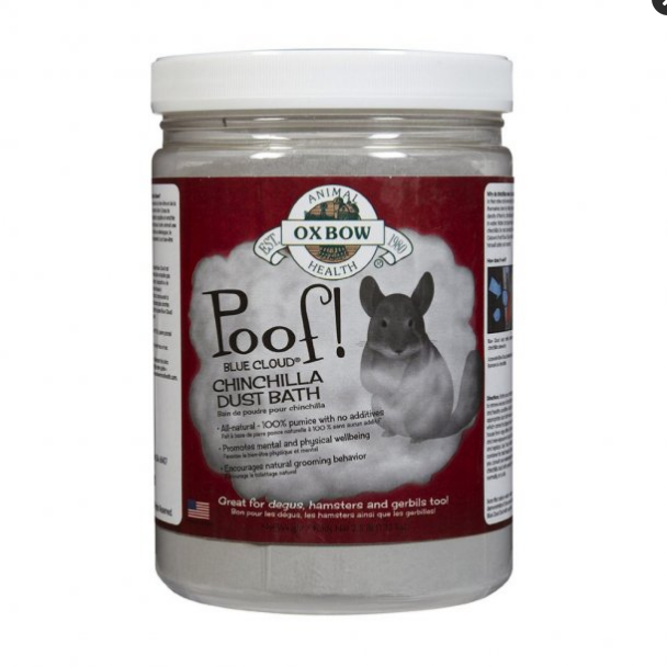 Oxbow Poof! Blue Cloud Chinchilla Dust Bath - 2.5 lb / 1.13 kg - Natural Grooming Dust
