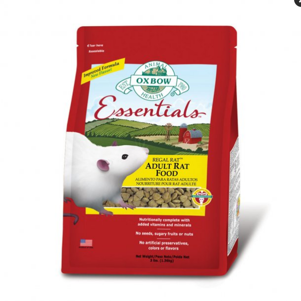 Oxbow Essentials Adult Rat Food - 3 lb Bag - Regal Rat Formula