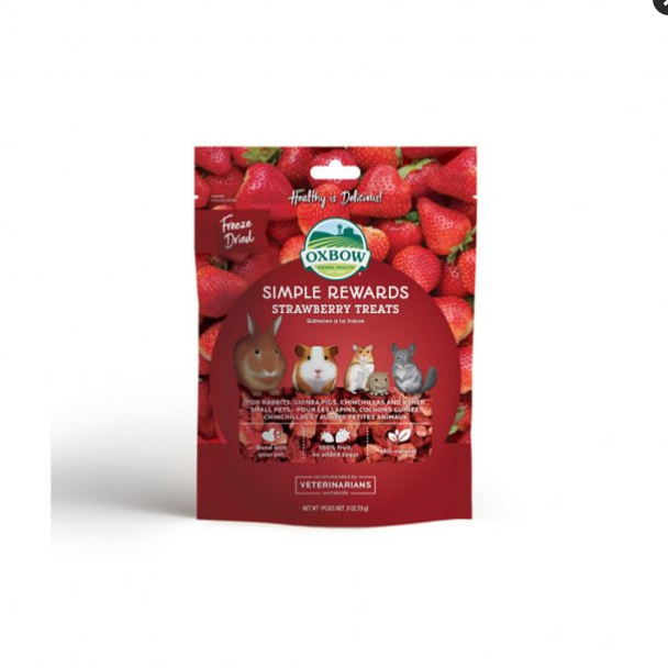 Oxbow Simple Rewards Strawberry Treats - Freeze-Dried - Small Pet Food, 0.5oz