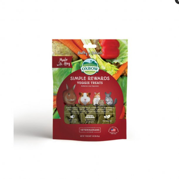 Oxbow Simple Rewards Veggies Treats - Small Animal, 3 oz Bag