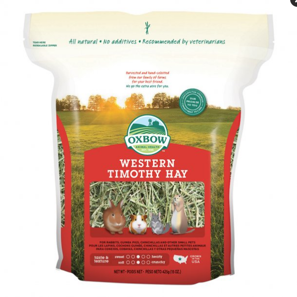 Oxbow Western Timothy Hay - 15 oz - For Rabbits, Guinea Pigs, & Chinchillas