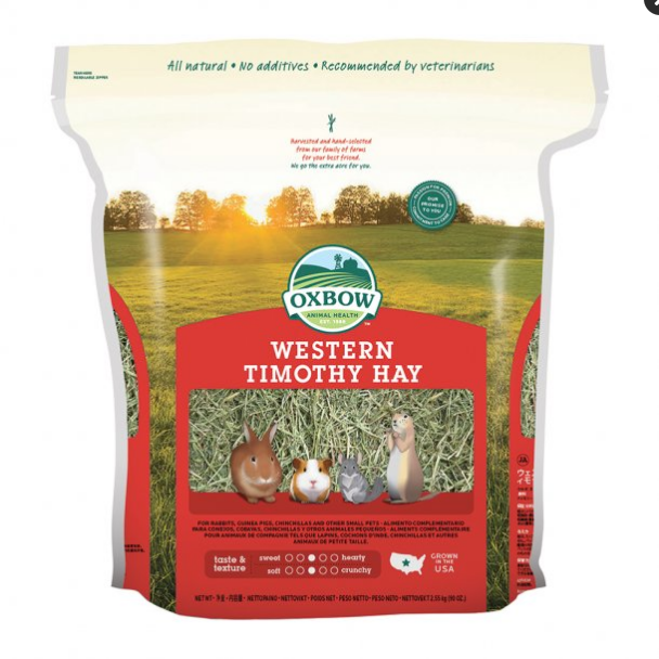 Oxbow Western Timothy Hay - 90 oz Bag - Premium Small Pet Food