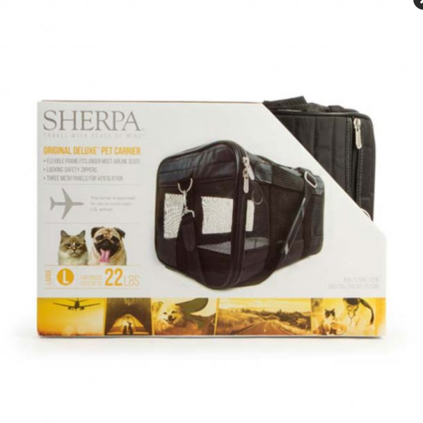 Sherpa Original Deluxe Airline Approved Pet Carrier - Black, Large