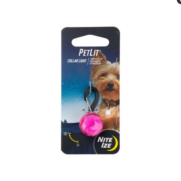 Nite Ize PetLit LED Collar Light - Pink Jewel - Bright, Durable, Waterproof Pet Safety