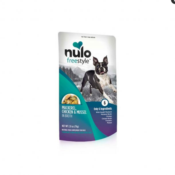Nulo Freestyle Dog Food Pouch - Mackerel, Chicken & Mussel in Broth - 2.8 oz Grain-Free Topper