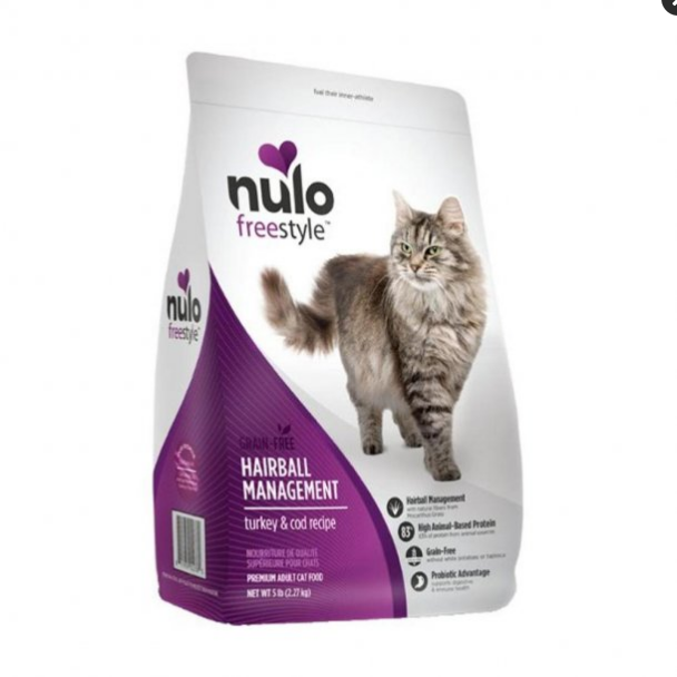 Nulo Freestyle Hairball Management Turkey & Cod Grain-Free Dry Cat Food - 5 lb