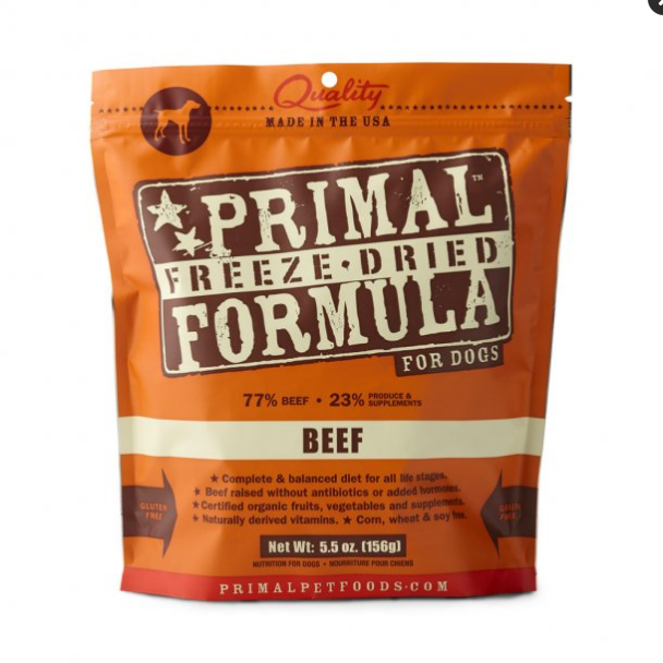 Primal Freeze-Dried Beef Formula Dog Food Nuggets, 5.5 oz, Raw, Grain-Free