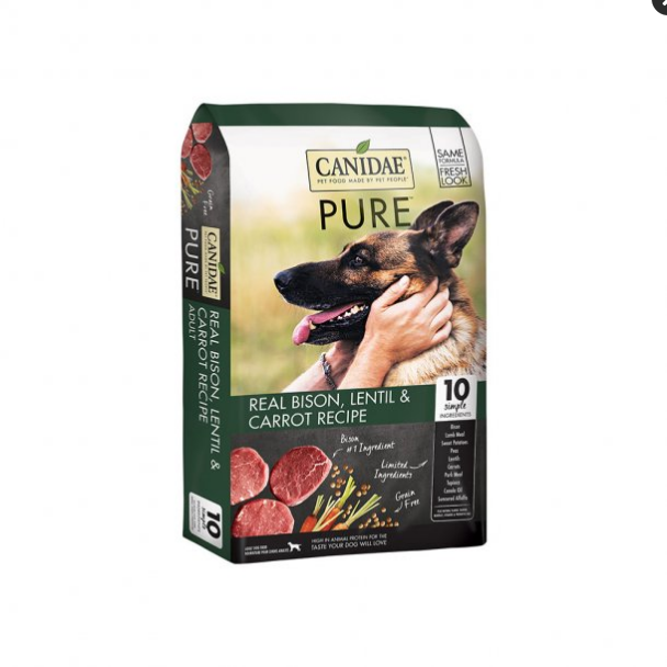 Canidae PURE Grain-Free Limited Ingredient Bison, Lentil & Carrot Recipe Dry Dog Food - 4 lb