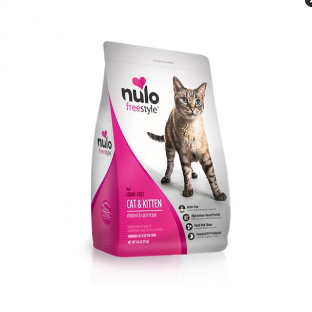 Nulo Freestyle Cat & Kitten Food, Chicken & Cod Recipe, Grain-Free, 5 lb Bag