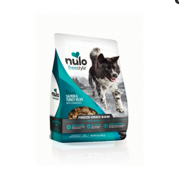 Nulo FreeStyle Freeze Dried Raw Salmon & Turkey with Strawberries Dog Food - 5 or 8 oz Bag