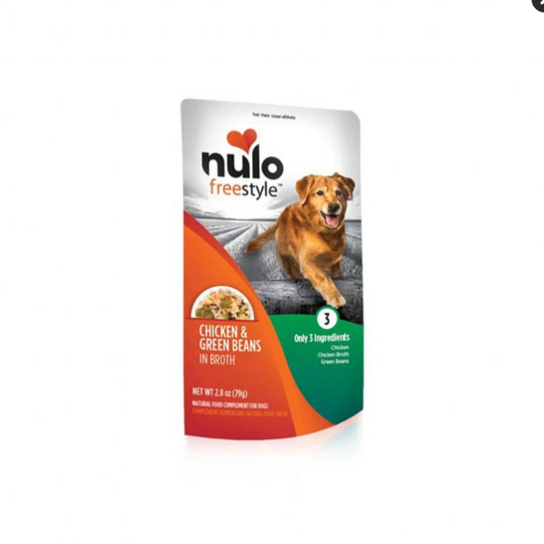 Nulo FreeStyle Chicken & Green Beans in Broth Pouch Dog Food 2.8oz