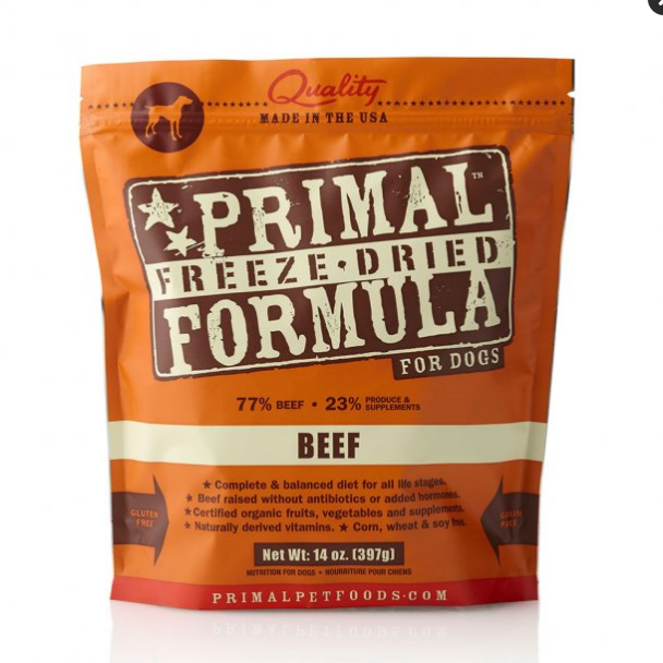 Primal Freeze-Dried Dog Food Beef Nuggets - Grain-Free, Raw, 14 oz Bag