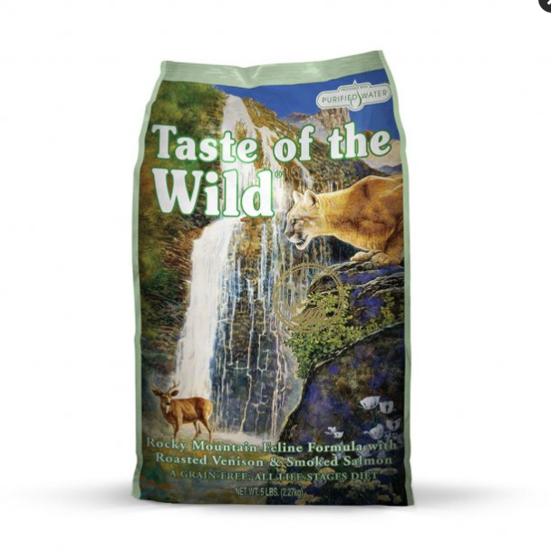 Taste of the Wild Rocky Mountain Grain-Free Dry Cat Food - 5 lb Bag Roasted Venison & Smoked Salmon Recipe