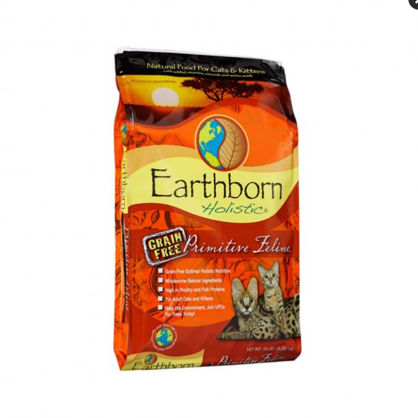 Earthborn Holistic Primitive Feline Grain-Free Dry Cat Food, 14 lb