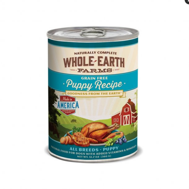 Whole Earth Farms Grain Free Canned Puppy Food, 12/12.7 oz Cans, Case of 12