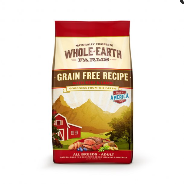 Whole Earth Farms Grain-Free Beef & Lamb Recipe Dry Dog Food, 4 lb