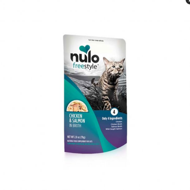 Nulo FreeStyle Chicken & Salmon in Broth Cat Food Pouch - Grain-Free Wet Cat Food Topper, 2.8 oz