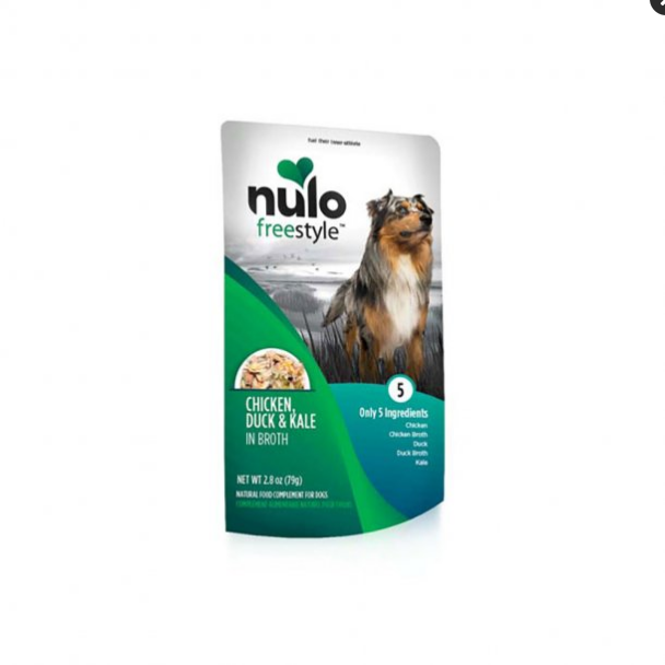 Nulo FreeStyle Chicken, Duck & Kale in Broth Dog Food Topper, 2.8 oz Pouch