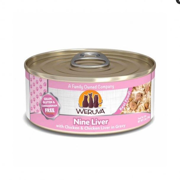 Weruva Amazon Livin' Cat Food, 5.5 oz Can - Chicken & Chicken Liver in Gravy, Grain-Free