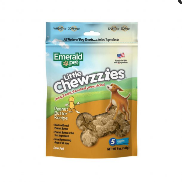 Emerald Pet Little Chewzzies Soft Training Dog Treats, Peanut Butter Recipe, 5 oz