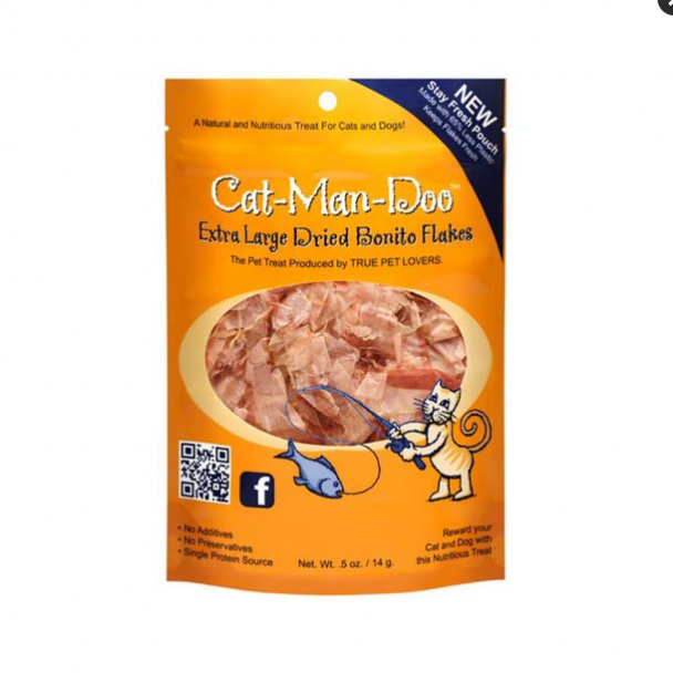 Cat-Man-Doo Extra Large Dried Bonito Flakes Cat & Dog Treats - 0.5 oz
