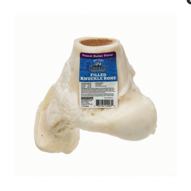 Redbarn Peanut Butter Filled Knuckle Bone Dog Treat - 5.5 inch, Single Pack, Natural Beef Bone