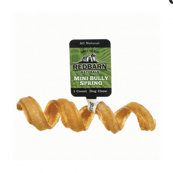 Redbarn Mini Bully Spring Dog Chew - All Natural, Long Lasting Single Ingredient Beef Treat