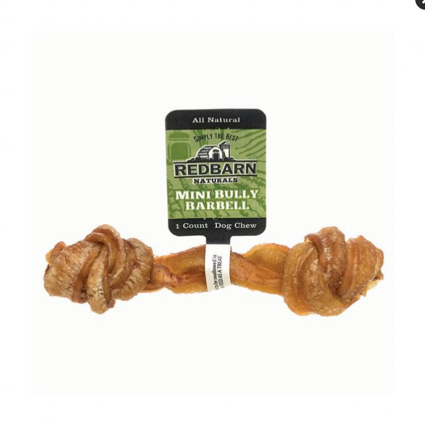 Redbarn Naturals Mini Bully Barbell Dog Treat - Single Pack