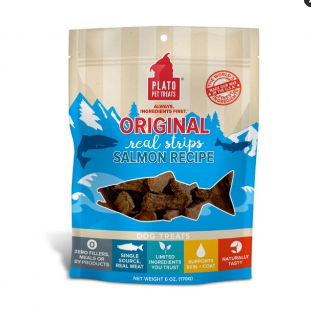 Plato Mini Thinkers Salmon Recipe Dog Treats, 6 oz Natural Chews