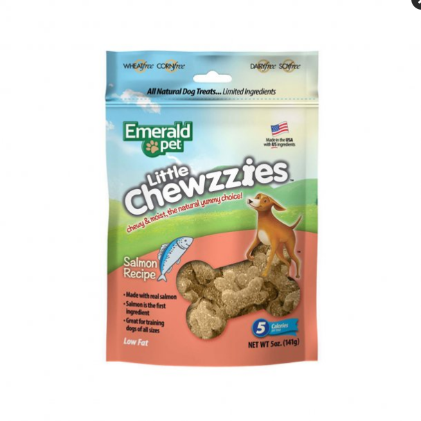 Emerald Pet Little Chewzzies Salmon Recipe Dog Treats, 5 oz