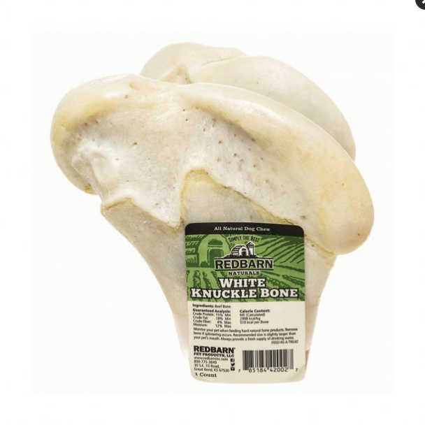 RedBarn Naturals White Beef Knuckle Bone Dog Treat, 6 oz Natural Dog Chew
