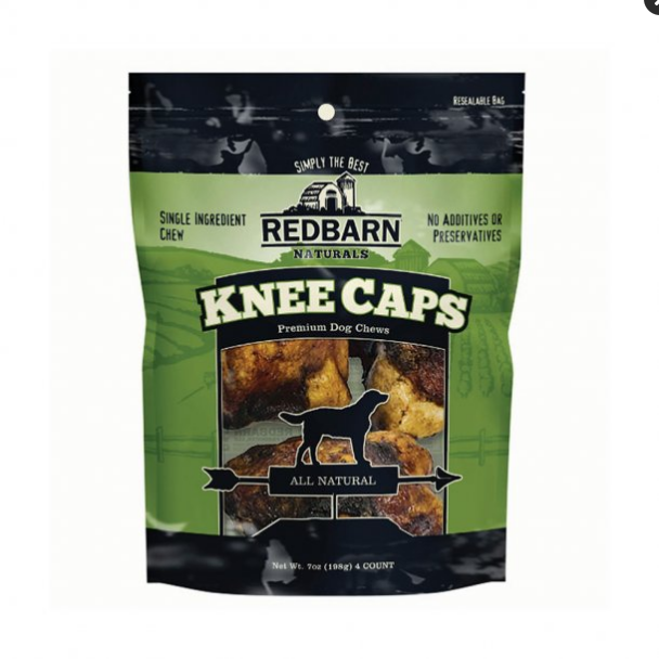 RedBarn Knee Caps Dog Chews - Natural Beef Treats, 4 Pack