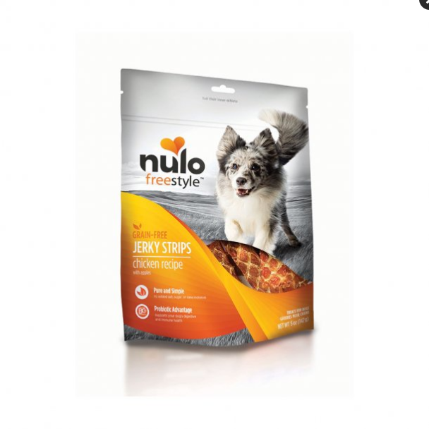 Nulo Freestyle Grain-Free Chicken & Apples Jerky Strips Dog Treats, 5 oz