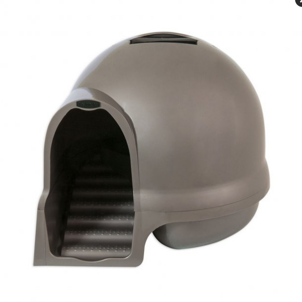 Petmate Booda Dome Cleanstep Cat Litter Box - Nickel - Enclosed with Step Entry