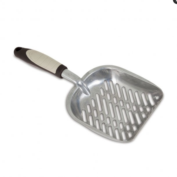 Petmate Metal Cat Litter Scoop - Heavy Duty Aluminum with Comfort Grip Handle