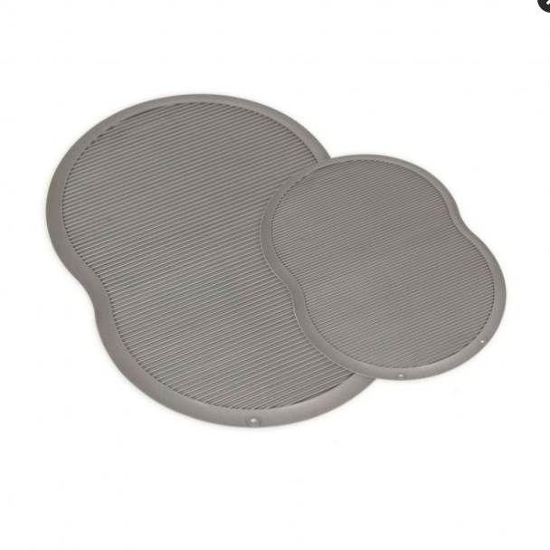 Petmate Replendish Single Pet Food Mat - Brown or Brushed Nickel - Large Dog Bowl Placemat