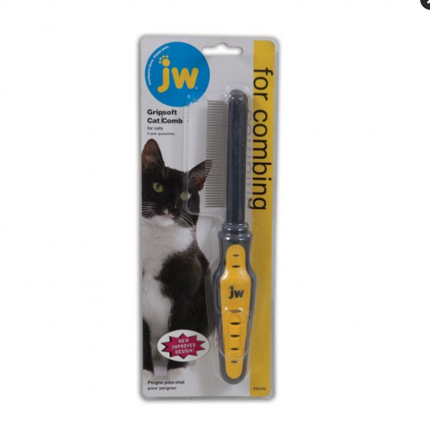 JW Pet GripSoft Cat Comb - Detangling & Shedding Control for Medium/Long Hair
