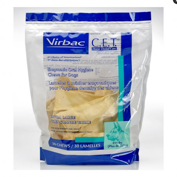 Virbac C.E.T. Enzymatic Oral Hygiene Chews, Extra Large Dogs, 30 Chews (3 Pack)