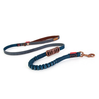 EzyDog Zero Shock Lite Dog Leash, Denim, 72-in